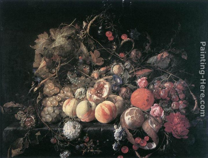 Still-Life with Flowers and Fruit painting - Cornelis de Heem Still-Life with Flowers and Fruit art painting